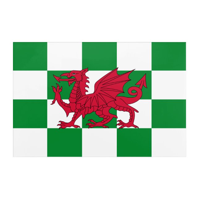 Mystical Red Celtic Dragon Flag of Wales Acrylic Print (Front)