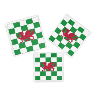 Mystical Red Celtic Dragon Flag of Wales Acrylic Tray