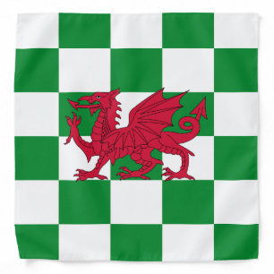 Mystical Red Celtic Dragon Flag of Wales Bandana
