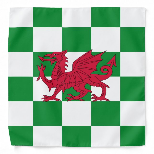 Mystical Red Celtic Dragon Flag of Wales Bandana (Front)