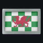 Mystical Red Celtic Dragon Flag of Wales Belt Buckle<br><div class="desc">A Dragon's Destiny: Flag for the Celts --- Inspired by the rich tapestry of Celtic history and mythology, the flag design incorporates traditional Celtic symbolism and a powerful red dragon. The flag's color palette, featuring vibrant green and crisp white, evokes the lush landscapes and enduring spirit of Celtic lands. -...</div>