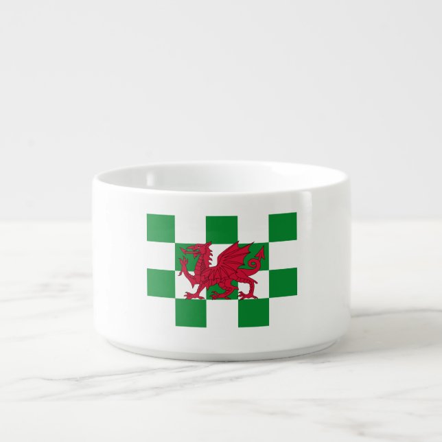 Mystical Red Celtic Dragon Flag of Wales Bowl (Center)