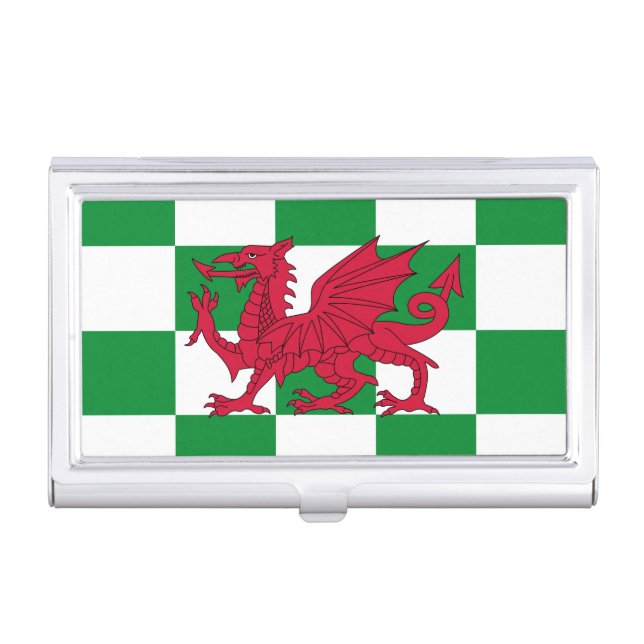 Mystical Red Celtic Dragon Flag of Wales Business Card Case (Front)