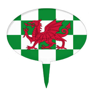 Mystical Red Celtic Dragon Flag of Wales Cake Topper