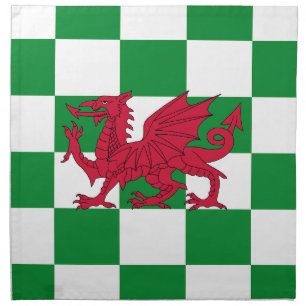 Mystical Red Celtic Dragon Flag of Wales Cloth Napkin
