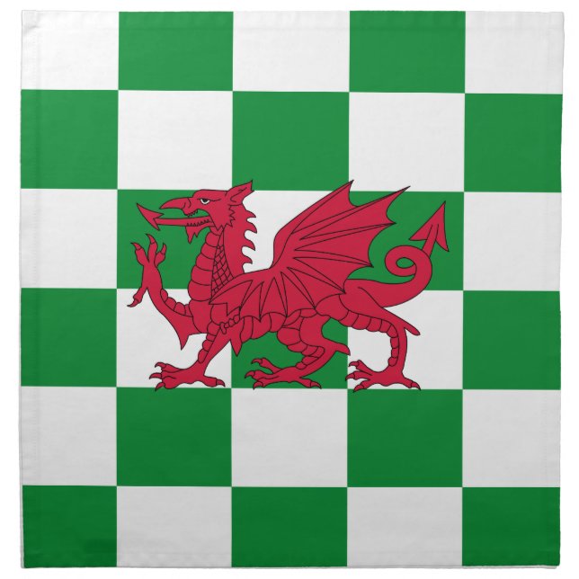 Mystical Red Celtic Dragon Flag of Wales Cloth Napkin (Front)