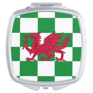 Mystical Red Celtic Dragon Flag of Wales Compact Mirror