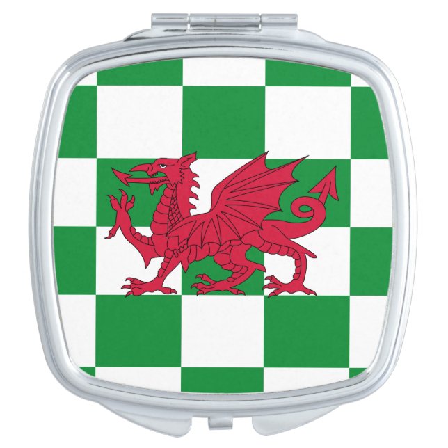 Mystical Red Celtic Dragon Flag of Wales Compact Mirror (Front)