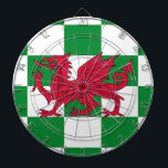 Mystical Red Celtic Dragon Flag of Wales Dart Board<br><div class="desc">A Dragon's Destiny: Flag for the Celts --- Inspired by the rich tapestry of Celtic history and mythology, the flag design incorporates traditional Celtic symbolism and a powerful red dragon. The flag's color palette, featuring vibrant green and crisp white, evokes the lush landscapes and enduring spirit of Celtic lands. -...</div>