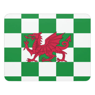 Mystical Red Celtic Dragon Flag of Wales Door Sign