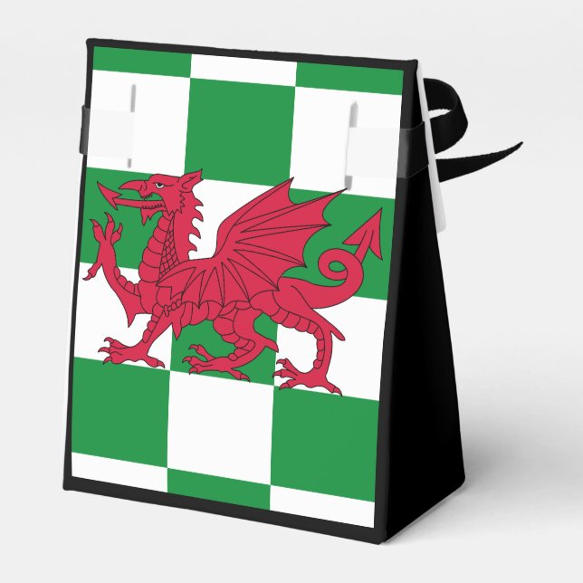 Mystical Red Celtic Dragon Flag of Wales Favor Boxes (Back Side)