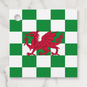 Mystical Red Celtic Dragon Flag of Wales Favor Tags