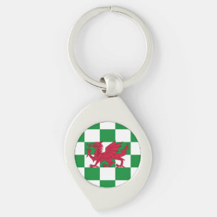 Mystical Red Celtic Dragon Flag of Wales Keychain