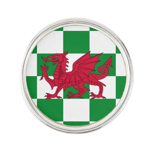 Mystical Red Celtic Dragon Flag of Wales Lapel Pin (Front)