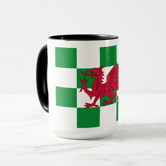 Mystical Red Celtic Dragon Flag of Wales Mug (Front Left)