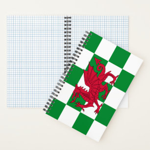 Mystical Red Celtic Dragon Flag of Wales Notebook