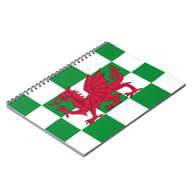 Mystical Red Celtic Dragon Flag of Wales Notebook (Left Side)