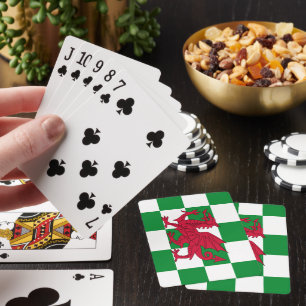 Mystical Red Celtic Dragon Flag of Wales Poker Cards