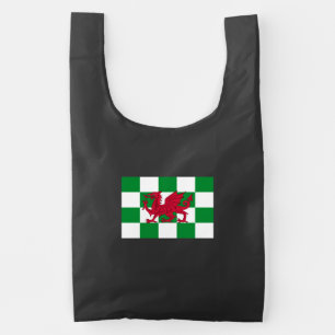 Mystical Red Celtic Dragon Flag of Wales Reusable Bag