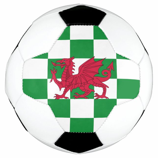 Mystical Red Celtic Dragon Flag of Wales Soccer Ball (Front)