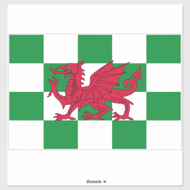 Mystical Red Celtic Dragon Flag of Wales Sticker (Sheet)