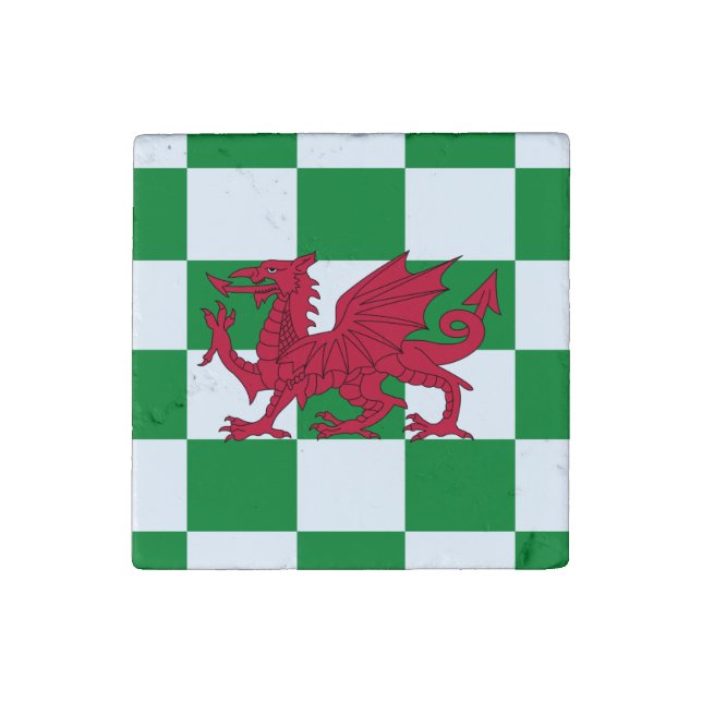 Mystical Red Celtic Dragon Flag of Wales Stone Magnet (First Magnet)