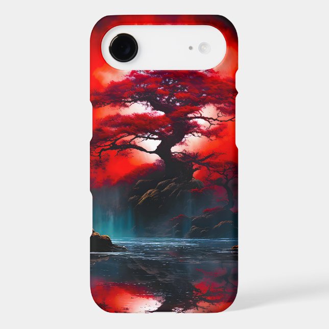 Mystical Red Tree Under Full Moon Case-Mate iPhone Case (Back)