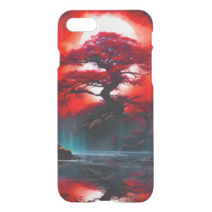 Mystical Red Tree Under Full Moon iPhone SE/8/7 Case