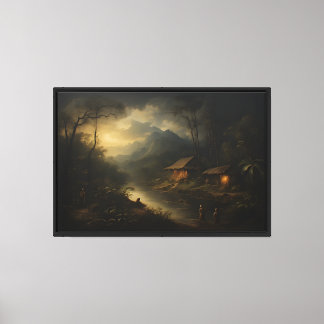Mystical River Valley Classical Landscape Art Canvas Print