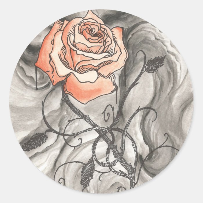 Mystical Rose In Darkness Stickers
