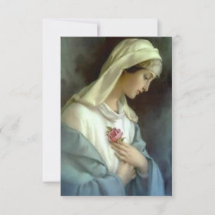 Mystical Rose Virgin Mary Memorare Prayer Holy Thank You Card