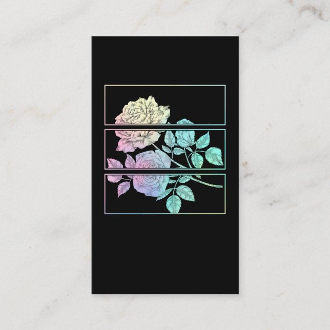 Mystical Roses Pastel Goth Wicca Occult Witchcraft Business Card (Front)