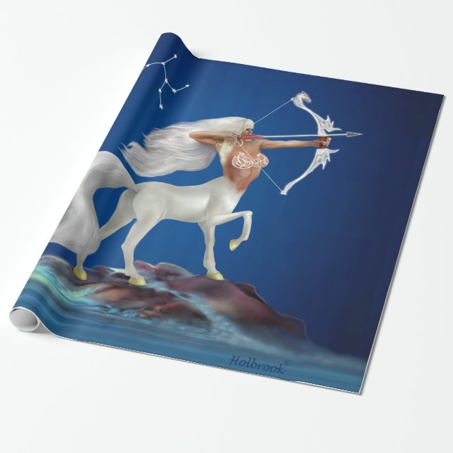 Mystical Sagittarius Wrapping Paper (Unrolled)