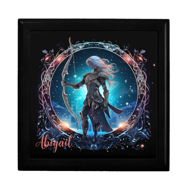 Mystical Sagittarius Zodiac Artwork keepsake Gift Box (Front)