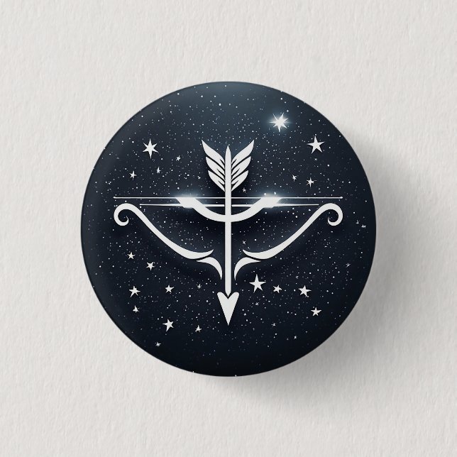 Mystical Sagittarius Zodiac Symbol Button (Front)
