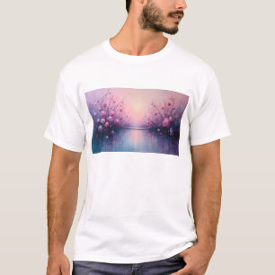 Mystical Sakura Lake T-Shirt Dreamy Floral Zen