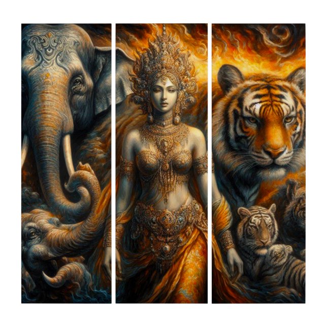 Mystical scene of spiritual triptych (Front)