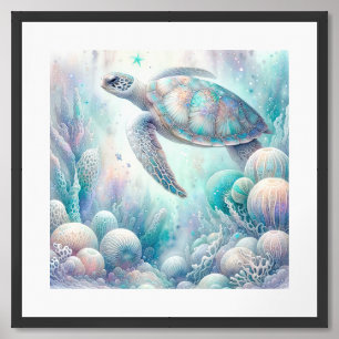 Mystical Sea Turtle Art Prints