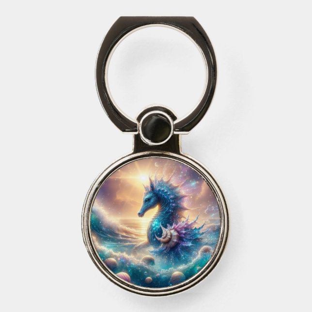 Mystical Seahorse 4 Phone Ring Stand (Front)