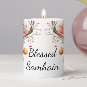 Mystical season Blessed Samhain Witchy Decor Pillar Candle