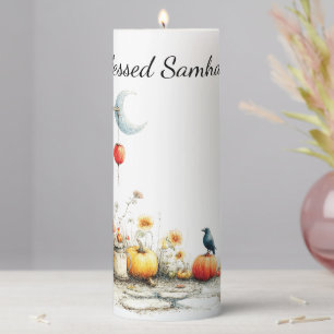 Mystical Seasons Samhain Witchy Design Pillar Candle