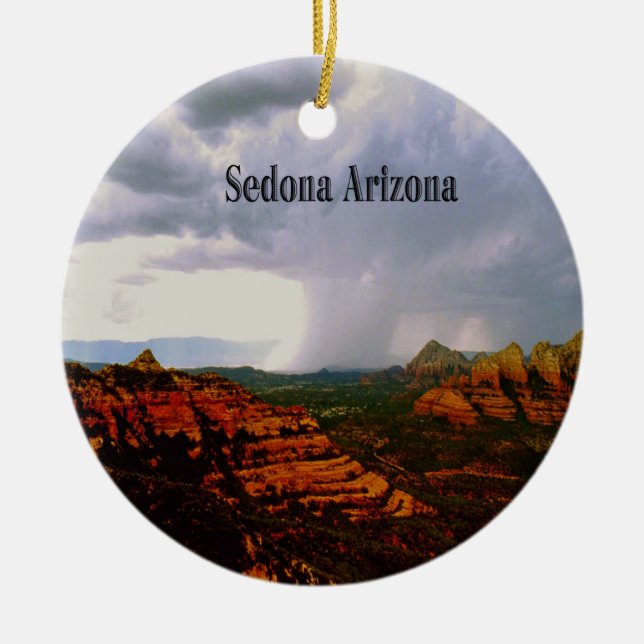 Mystical Sedona Arizona Ceramic Ornament (Front)