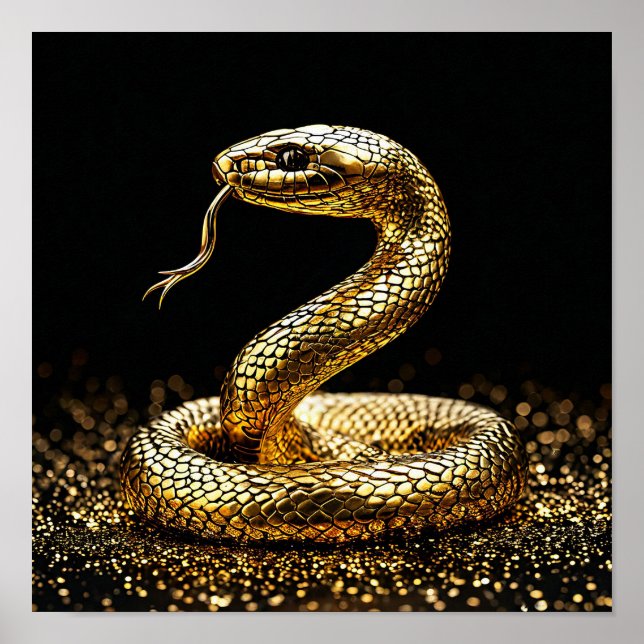 Mystical Serpent Gold Aesthetic Modern Decor (Front)
