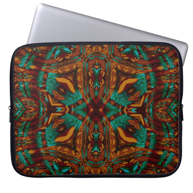 Mystical Shaman Earth Energy Geometric Art Laptop Sleeve (Front)