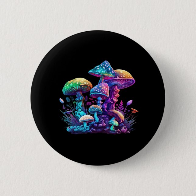 Mystical Shroom - Whimsigoth And Witchcore Wonderl Button (Front)
