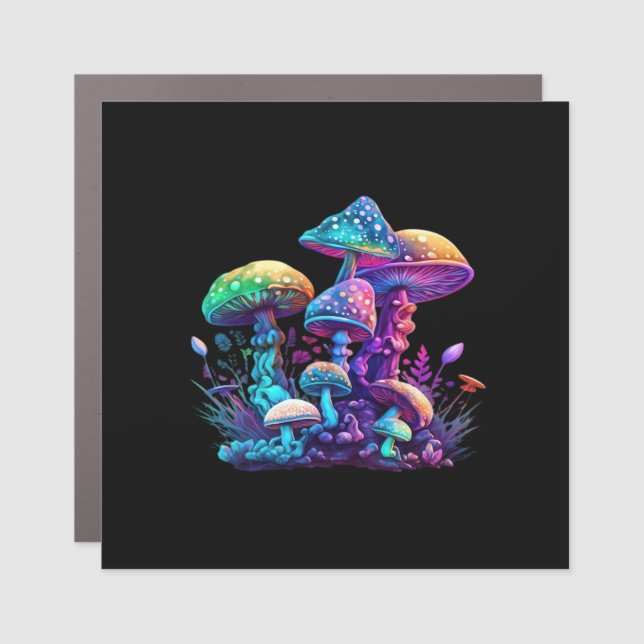 Mystical Shroom - Whimsigoth And Witchcore Wonderl Car Magnet (Front)