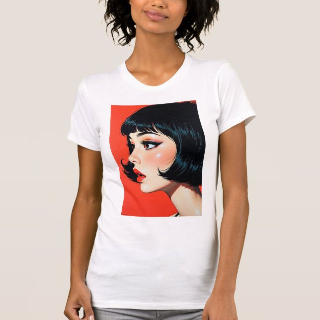 Mystical Shushing Anime Girl T-Shirt (Front)