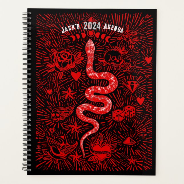 Mystical Snake Folk Art Day Planner 2024 (Front)