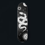 Mystical snake moon & stars skateboard<br><div class="desc">A mysterious magical and unreal design</div>