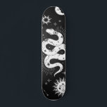 Mystical snake moon & stars skateboard<br><div class="desc">A mysterious magical and unreal design</div>